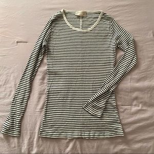 zara pinstripe long sleeve top